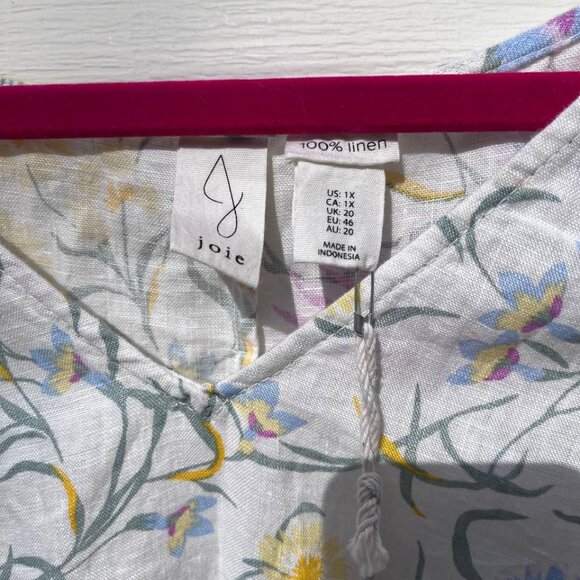 Joie 100% Linen Floral Dress NWT • Size 1X • Summer Boho - Picture 4 of 6